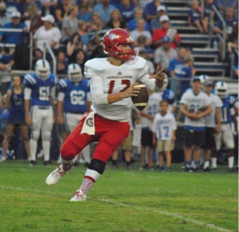 Flannery eyes an open receiver down field during the Lampasas game on Friday, August 26.