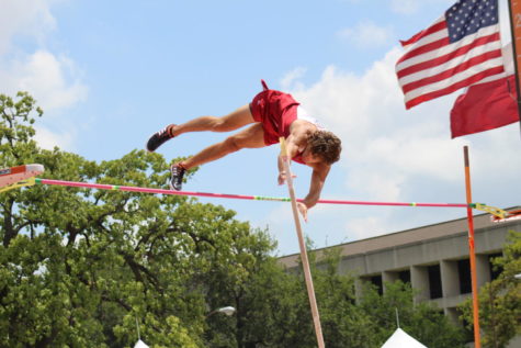 With grit and determination, Bryce Raders clears a personal best of 16 feet and 1 inch. Raders won the 4A Boys Pole Vault title by more than a foot to cap off his senior year as a state champion.