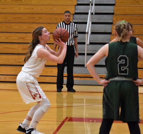 Anna Gold steps up to the line to shoot a free throw against the Marion Bulldogs.