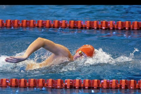 State qualifier Tony Martinez, swims the 200 Free where he set a region 7-5A record with a time of 1:42.52.
