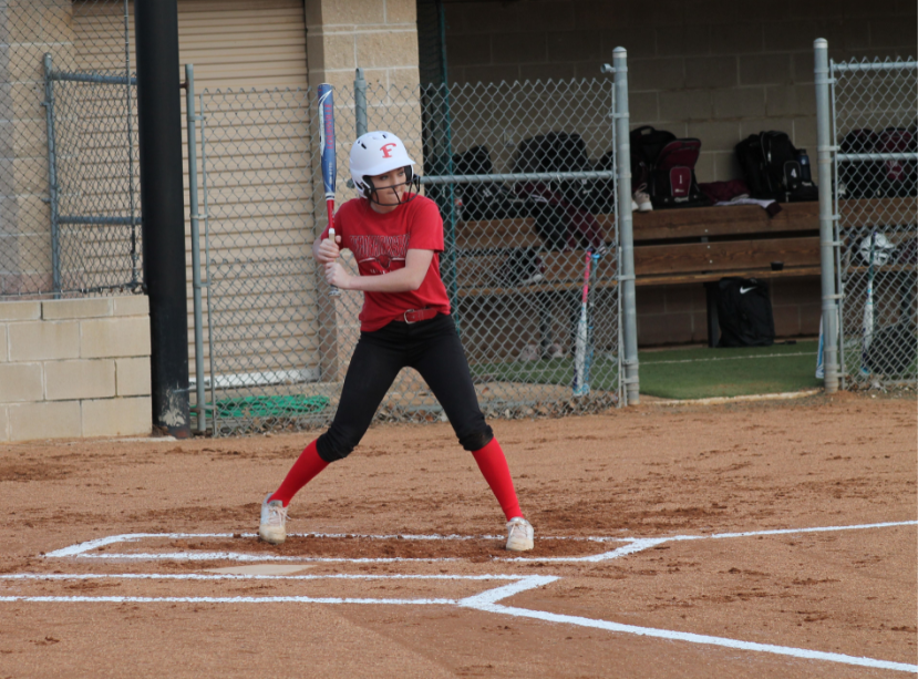 Madi Findley gets ready to bat.  